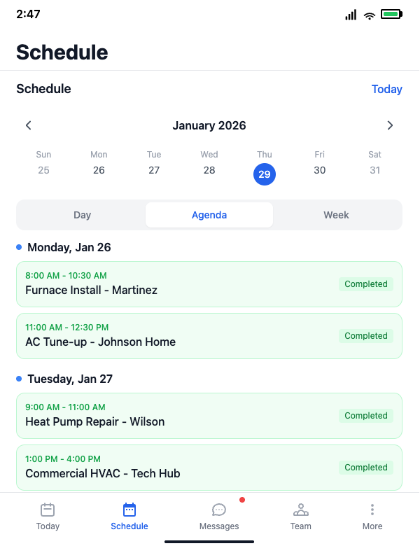 PeopleCount mobile checklist view